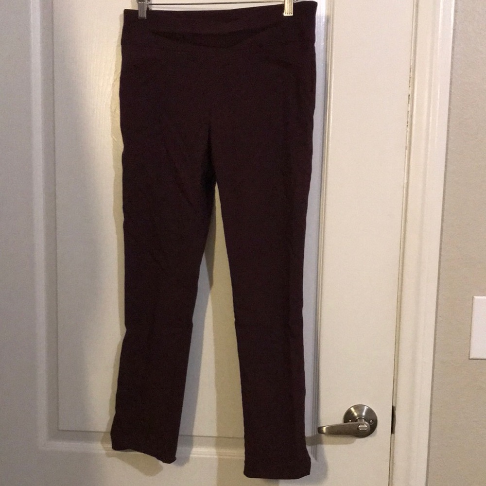 Joe Benbasset Slim Ponte Pants in Deep Plum
